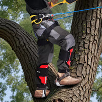 VEVOR Kit de Crampons d'Escalade pour Arbres, Équipement d'Escalade d'Arbres Réglable en Hauteur avec Sangles et Protecteurs de Crampons, Capacité de Charge de 158 kg, Noir et Rouge
