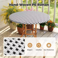 Costway Ensemble bistrot 3 pièces table et chaises de jardin en osier rondes