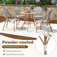 Costway Ensemble bistrot 3 pièces table et chaises de jardin en osier rondes