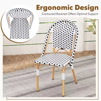 Costway Ensemble bistrot 3 pièces table et chaises de jardin en osier rondes