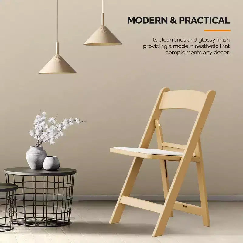 VINGLI Chaises pliantes en résine avec coussin, chaise pliante en plastique avec sièges rembourrés confortables, parfaites pour les événements en intérieur et en extérieur