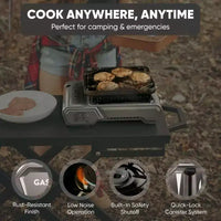 GasOne Rechaud de camping au butane portable 15 000 BTU avec etui robuste : allumage automatique, contrôle precis de la chaleur - camping, tailgate, cuisine de plein air