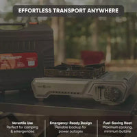 GasOne Rechaud de camping au butane portable 15 000 BTU avec etui robuste : allumage automatique, contrôle precis de la chaleur - camping, tailgate, cuisine de plein air
