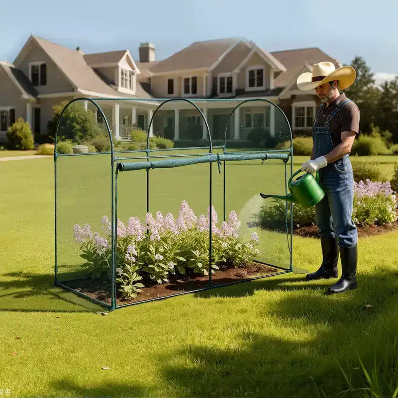 VEVOR Cage de culture, tente de protection des plantes 1,8 x 0,91 x 1,5 m avec porte zippée, grande cage de culture résistante au vent, avec cadre, filet de protection des plantes, vert