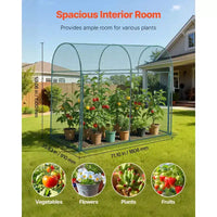VEVOR Cage de culture, tente de protection des plantes 1,8 x 0,91 x 1,5 m avec porte zippée, grande cage de culture résistante au vent, avec cadre, filet de protection des plantes, vert