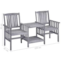 vidaXL Chaise de jardin avec table à thé