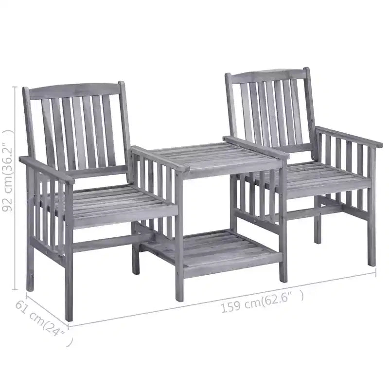 vidaXL Chaise de jardin avec table à thé