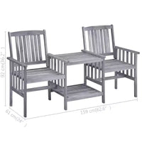 vidaXL Chaise de jardin avec table à thé
