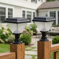 C Cattleya Lot de 2 luminaires solaires pour poteaux de clôture, 21,6 cm, noir mat, avec télécommande, 3 températures de couleur et RVB, fonction minuterie