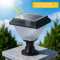 C Cattleya Lot de 2 luminaires solaires pour poteaux de clôture, 21,6 cm, noir mat, avec télécommande, 3 températures de couleur et RVB, fonction minuterie