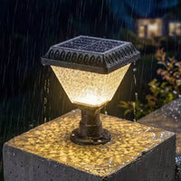 C Cattleya Lot de 2 luminaires solaires pour poteaux de clôture, 21,6 cm, noir mat, avec télécommande, 3 températures de couleur et RVB, fonction minuterie