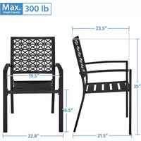 Ensemble bistrot 3 pièces en fer forgé - Table et chaises d'extérieur résistantes à la rouille pour terrasse, balcon et véranda