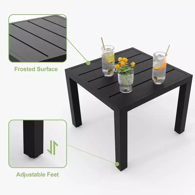 Ensemble bistrot 3 pièces en fer forgé - Table et chaises d'extérieur résistantes à la rouille pour terrasse, balcon et véranda