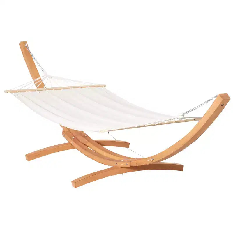 Grand hamac autoportant en coton avec support en bois massif, capacité 330 lb, style bohème chic