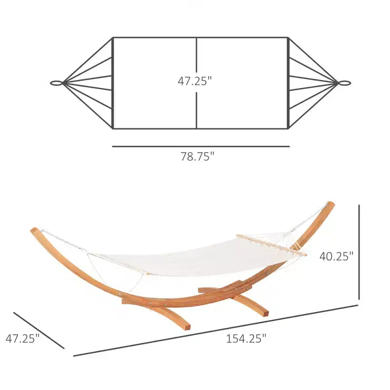 Grand hamac autoportant en coton avec support en bois massif, capacité 330 lb, style bohème chic