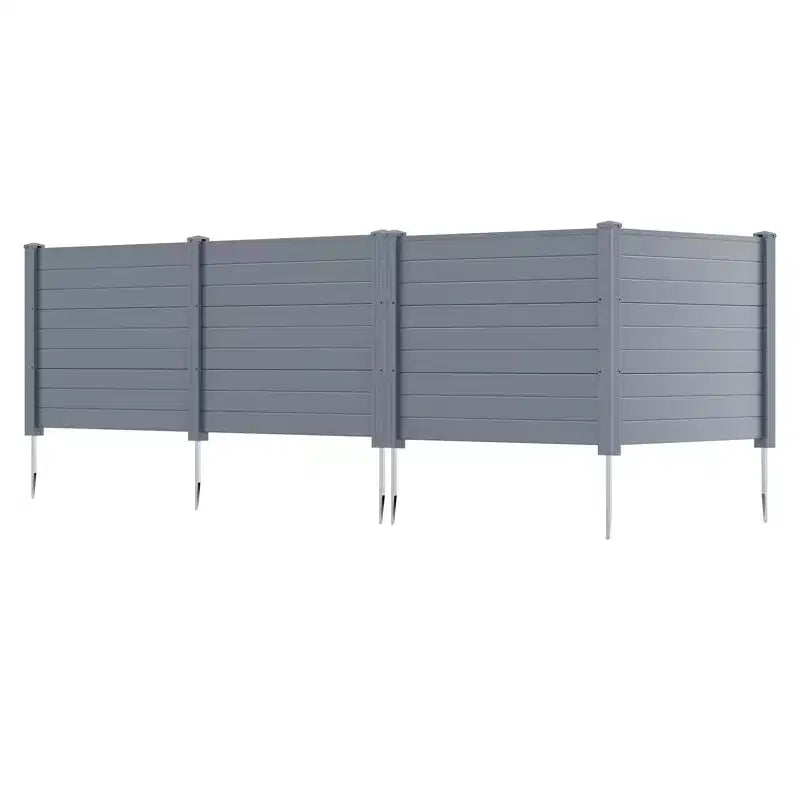 Costway Clôture pour climatiseur 48'' x 38'' 4 panneaux avec piquets de sol en metal, sans creusage, poubelle