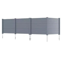 Costway Clôture pour climatiseur 48'' x 38'' 4 panneaux avec piquets de sol en metal, sans creusage, poubelle