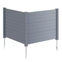 Costway Clôture pour climatiseur 48'' x 38'' 4 panneaux avec piquets de sol en metal, sans creusage, poubelle