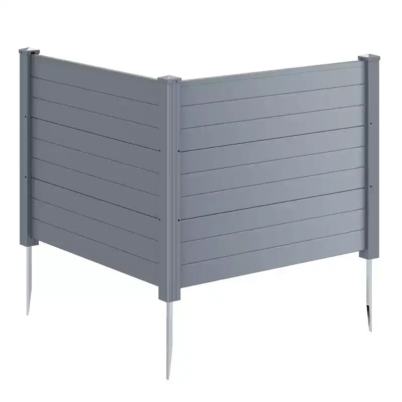 Costway Clôture pour climatiseur 48'' x 38'' 4 panneaux avec piquets de sol en metal, sans creusage, poubelle