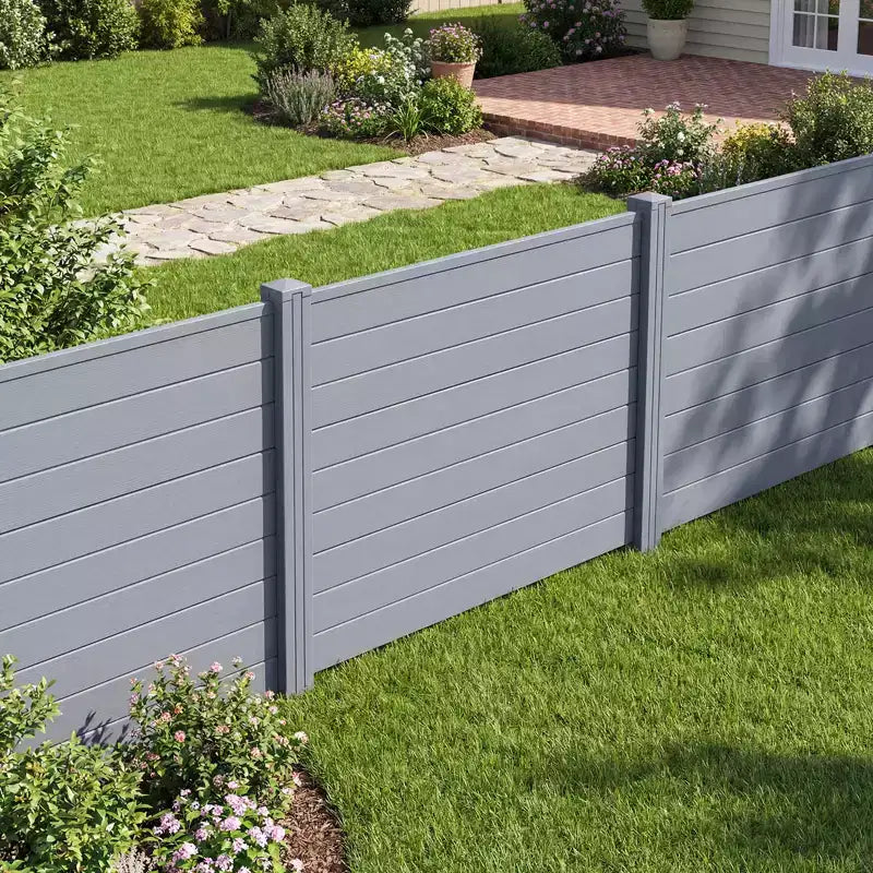 Costway Clôture pour climatiseur 48'' x 38'' 4 panneaux avec piquets de sol en metal, sans creusage, poubelle
