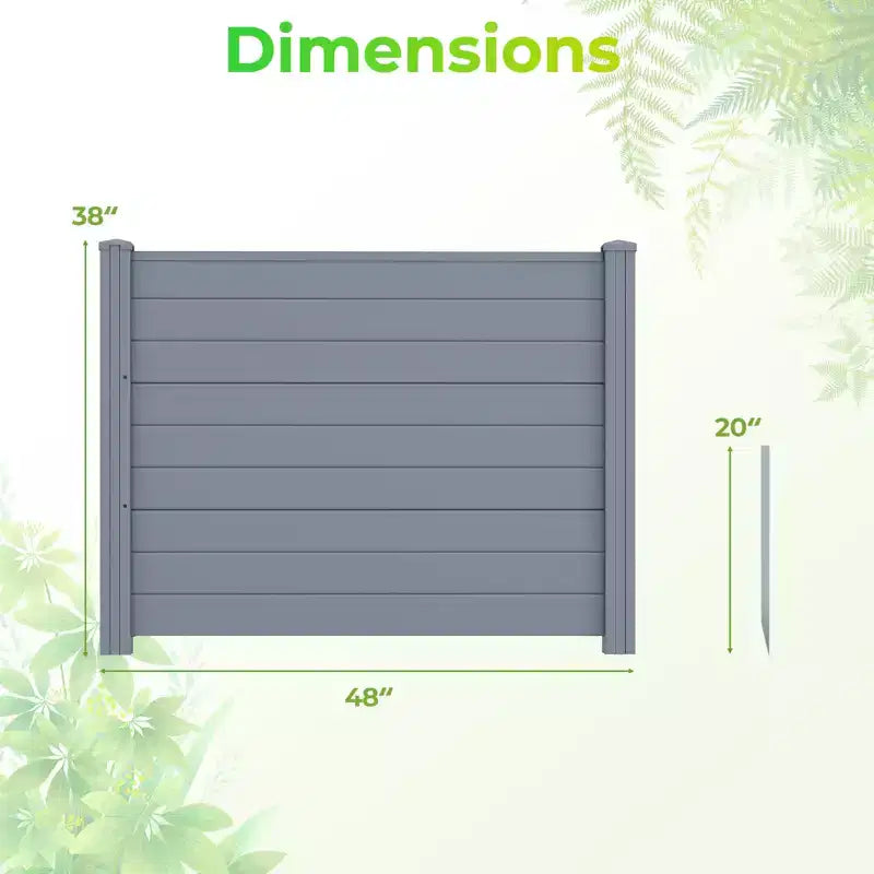 Costway Clôture pour climatiseur 48'' x 38'' 4 panneaux avec piquets de sol en metal, sans creusage, poubelle