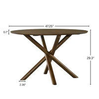 Roundhill Furniture Arnott table de salle à manger ronde, finition noyer