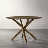 Roundhill Furniture Arnott table de salle à manger ronde, finition noyer