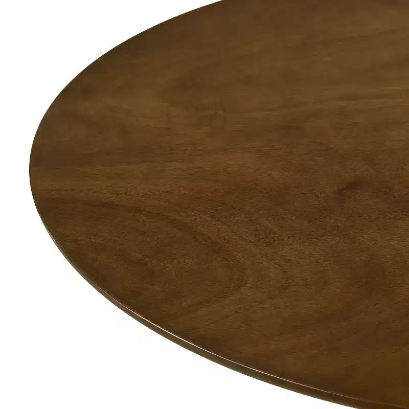 Roundhill Furniture Arnott table de salle à manger ronde, finition noyer