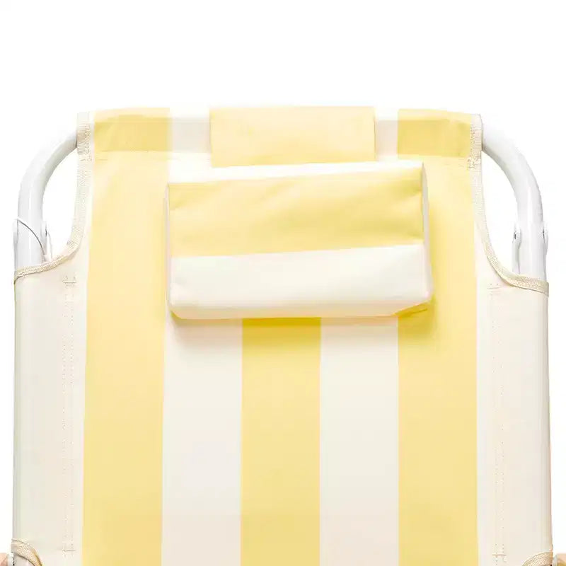 Sunnylife: Chaise de plage de luxe - La Mer Limon Stripe - Siège transat en tissu jaune