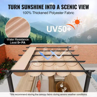 Pergola Rétractable Extérieure 3x3 m avec Auvent Pare-Soleil Aluminium Beige Robuste