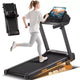 Home Incline Treadmill with Handle Bar, Foldable Walking Pad with LED Display, 7-Layer Shock Absorption, Quiet Motor, Large Capacity