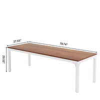 MAYEERTY bureau double poste de travail industriel extra-long 78.7, bureau de bureau à domicile 2 personnes avec cadre métallique robuste, plateau MDF capacité 200lbs