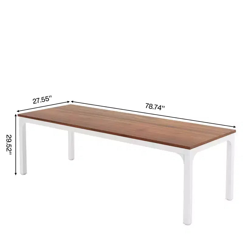 MAYEERTY bureau double poste de travail industriel extra-long 78.7, bureau de bureau à domicile 2 personnes avec cadre métallique robuste, plateau MDF capacité 200lbs