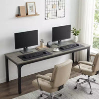 MAYEERTY bureau double poste de travail industriel extra-long 78.7, bureau de bureau à domicile 2 personnes avec cadre métallique robuste, plateau MDF capacité 200lbs