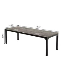 MAYEERTY bureau double poste de travail industriel extra-long 78.7, bureau de bureau à domicile 2 personnes avec cadre métallique robuste, plateau MDF capacité 200lbs