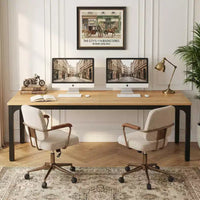 MAYEERTY bureau double poste de travail industriel extra-long 78.7, bureau de bureau à domicile 2 personnes avec cadre métallique robuste, plateau MDF capacité 200lbs