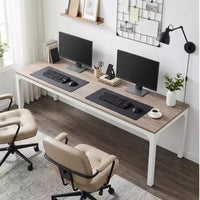 MAYEERTY bureau double poste de travail industriel extra-long 78.7, bureau de bureau à domicile 2 personnes avec cadre métallique robuste, plateau MDF capacité 200lbs