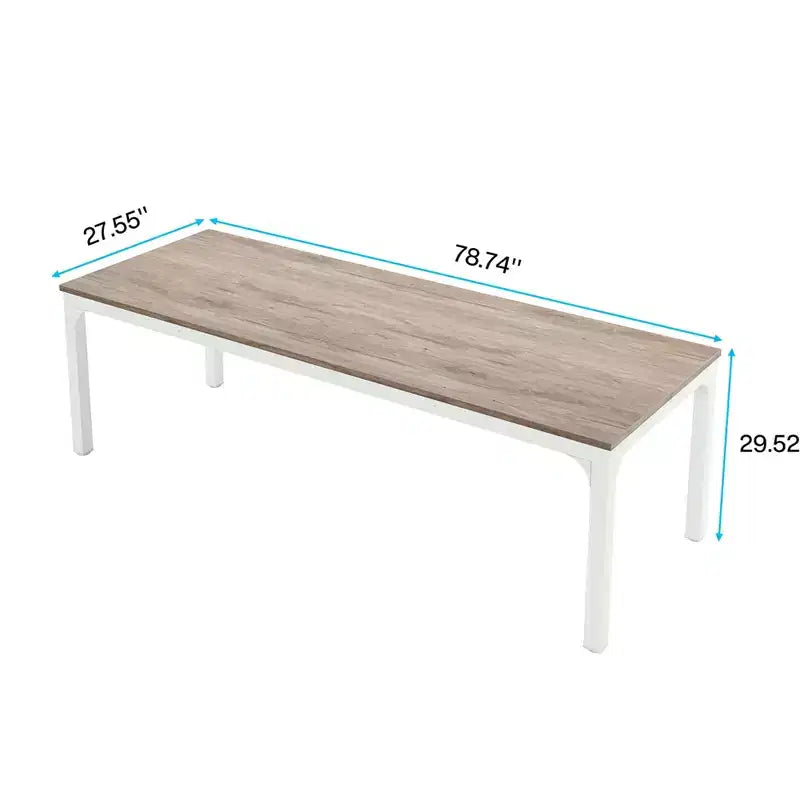 MAYEERTY bureau double poste de travail industriel extra-long 78.7, bureau de bureau à domicile 2 personnes avec cadre métallique robuste, plateau MDF capacité 200lbs