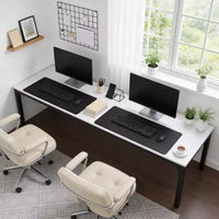 MAYEERTY bureau double poste de travail industriel extra-long 78.7, bureau de bureau à domicile 2 personnes avec cadre métallique robuste, plateau MDF capacité 200lbs