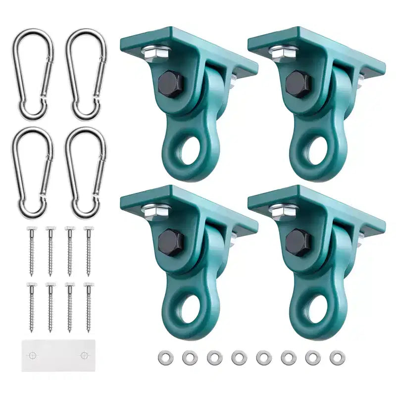 Supports de balançoire VEVOR, supports de balançoire robustes (4 pièces), capacité de 2268 kg, vis et boulons inclus, double roulement lisse, cintres en alliage d'aluminium, vert