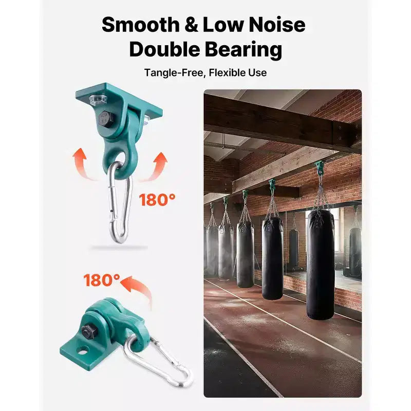 Supports de balançoire VEVOR, supports de balançoire robustes (4 pièces), capacité de 2268 kg, vis et boulons inclus, double roulement lisse, cintres en alliage d'aluminium, vert