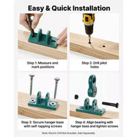 Supports de balançoire VEVOR, supports de balançoire robustes (4 pièces), capacité de 2268 kg, vis et boulons inclus, double roulement lisse, cintres en alliage d'aluminium, vert