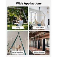 Supports de balançoire VEVOR, supports de balançoire robustes (4 pièces), capacité de 2268 kg, vis et boulons inclus, double roulement lisse, cintres en alliage d'aluminium, vert