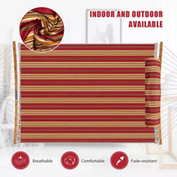 Hamac Costway avec Oreiller, Barre d'Écartement Courbe en Bambou, Chaîne, Portable, Intérieur/Extérieur, Rouge/Bleu