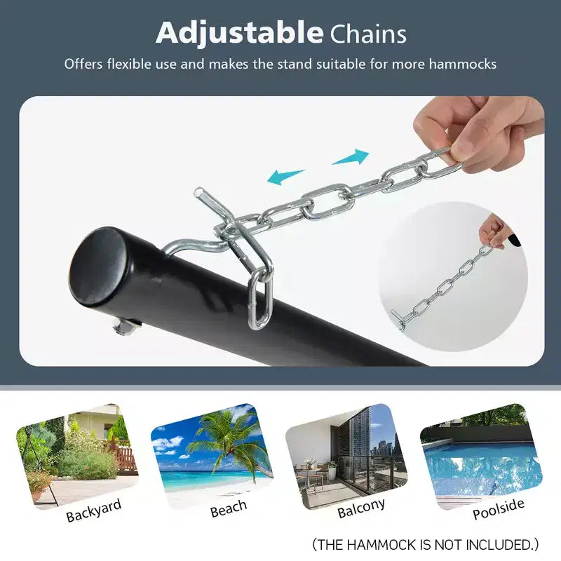Support de hamac Costway 2 personnes robuste avec sac de rangement portable Capacité de 204 kg