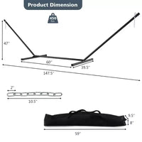 Support de hamac Costway 2 personnes robuste avec sac de rangement portable Capacité de 204 kg