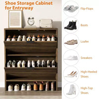 Meuble de rangement pour chaussures cannelé pour entrée avec 2 tiroirs basculants, meuble à chaussures autoportant dissimulé de 81 cm de large pour couloir, appartement