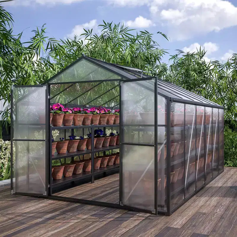 Serre de jardin en polycarbonate robuste Mondawe 8'x12'