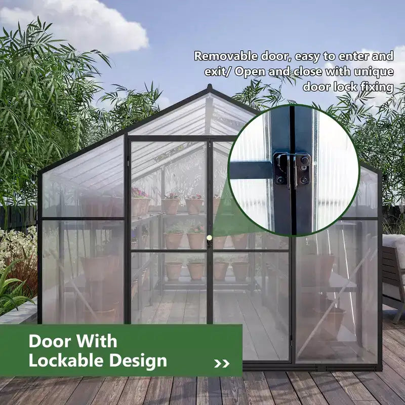 Serre de jardin en polycarbonate robuste Mondawe 8'x12'