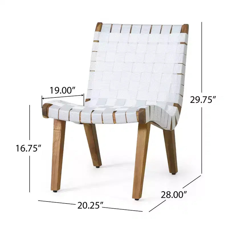 ModernLuxe Ensembles de sièges de terrasse 3 pièces, ensemble de conversation d'extérieur avec 2 chaises en corde enfoncée, table d'appoint en bois d'acacia
